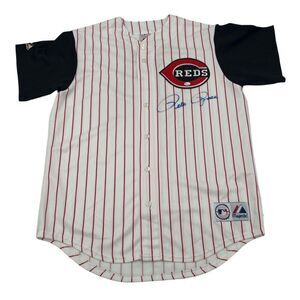 Pete Rose Autographed Cincinnati Reds Majestic Jersey Pinstripe Online Authentic